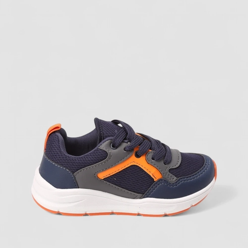 Tênis Casual Infantil Vertus Mesh Azul & Laranja