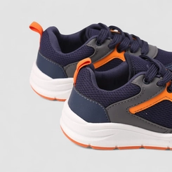 Tênis Casual Infantil Vertus Mesh Azul & Laranja