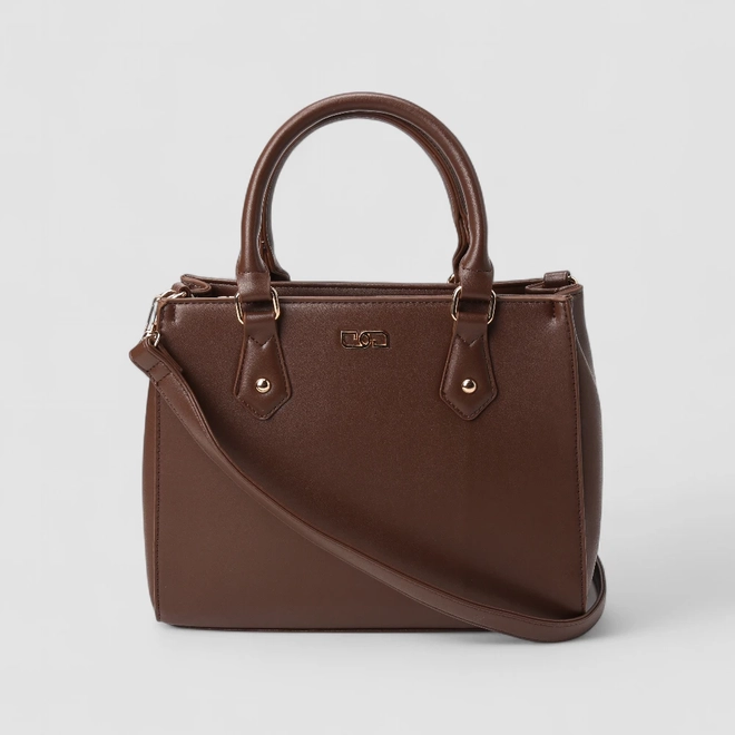 Bolsa Satchel Gabriela Média Bolso Traseiro Marrom
