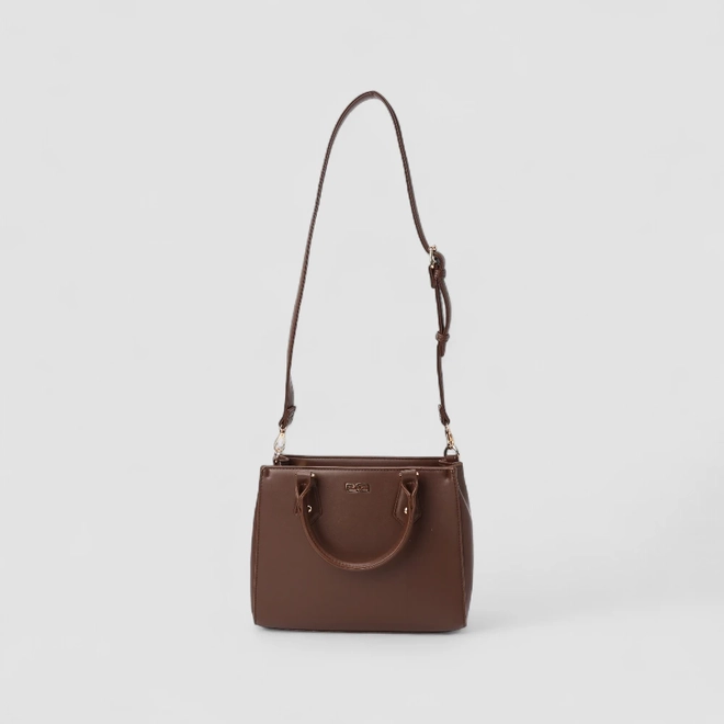 Bolsa Satchel Gabriela Média Bolso Traseiro Marrom