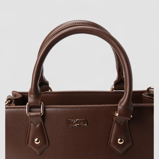 Bolsa Satchel Gabriela Média Bolso Traseiro Marrom
