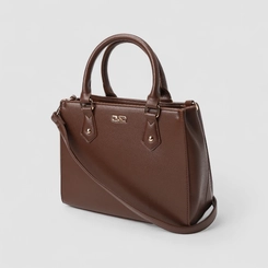 Bolsa Satchel Gabriela Média Bolso Traseiro Marrom