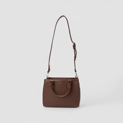 Bolsa Satchel Gabriela Média Bolso Traseiro Marrom