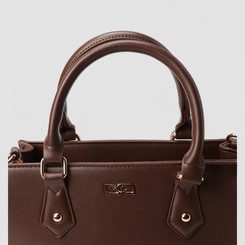 Bolsa Satchel Gabriela Média Bolso Traseiro Marrom