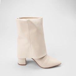 Bota Feminina Gabriela Cano Médio Detalhe Capa Off White