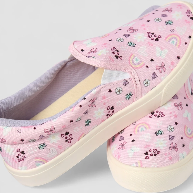 Slip On Infantil Vertus Calce Fácil Estampa Divertida Rosa