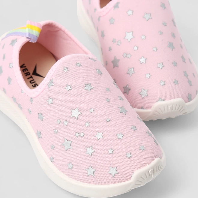 Slip On Infantil Vertus Estrelas Calce Fácil Rosa