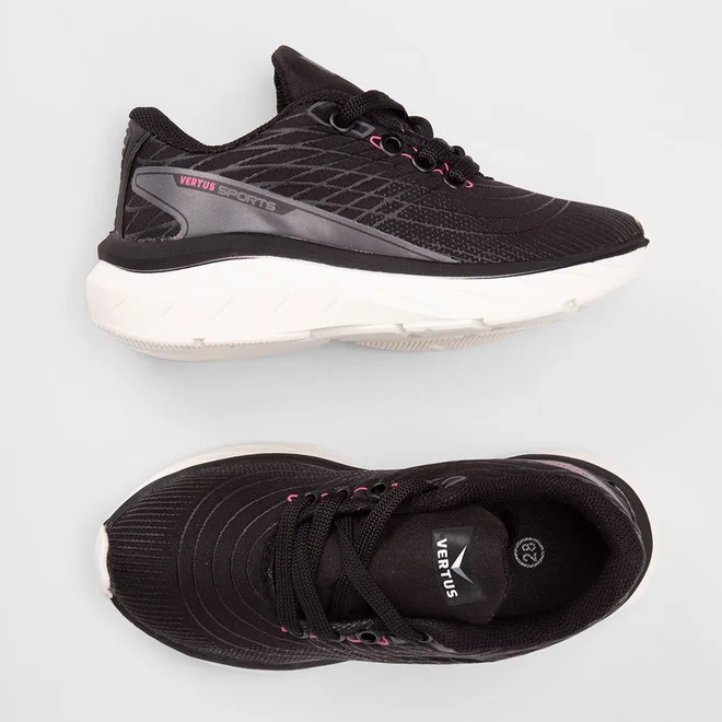 Tênis Esportivo Infantil Vertus Preto