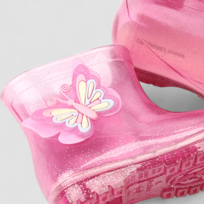 Galocha Infantil Menina Gabrielinha Borboleta Glitter Rosa
