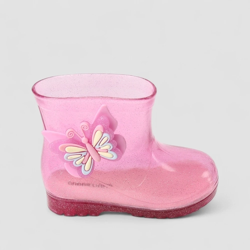 Galocha Infantil Menina Gabrielinha Borboleta Glitter Rosa