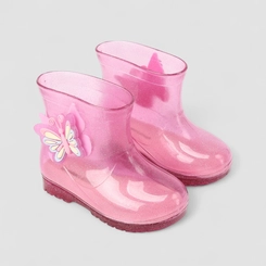 Galocha Infantil Menina Gabrielinha Borboleta Glitter Rosa