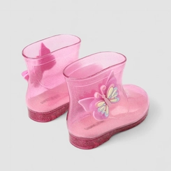 Galocha Infantil Menina Gabrielinha Borboleta Glitter Rosa