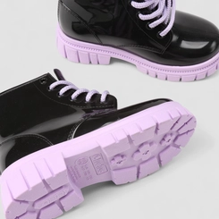 Galocha Infantil Gabrielinha Verniz Preto & Roxo