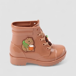 Bota Coturno Infantil Gabrielinha Enfeite Capivara Caramelo