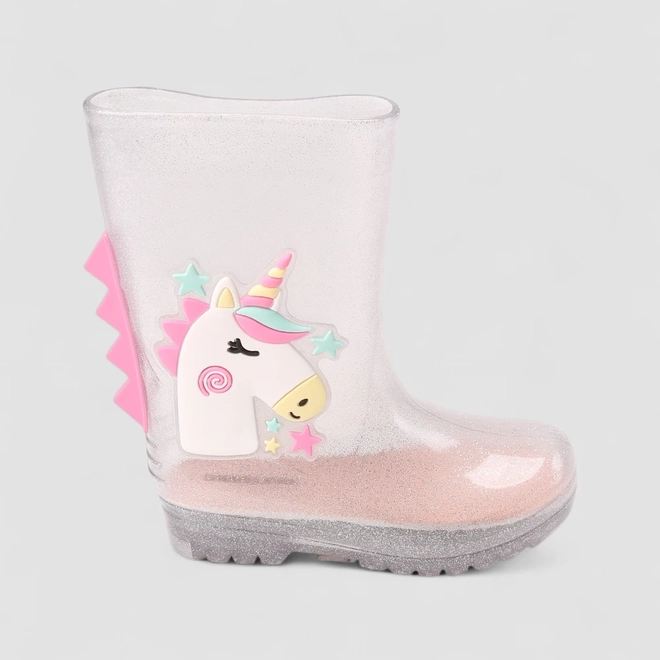 Galocha Infantil Gabrielinha Glitter Unicórnio Prata