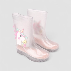 Galocha Infantil Gabrielinha Glitter Unicórnio Prata
