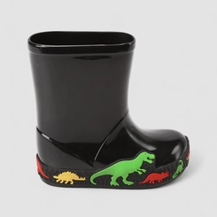 Galocha Infantil Vertus Dinossauro Preto