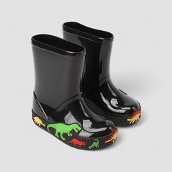 Galocha Infantil Vertus Dinossauro Preto