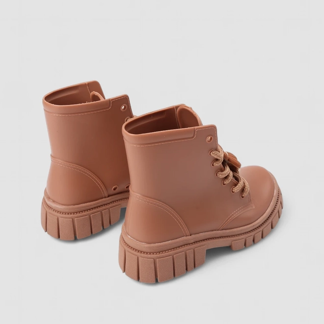 Bota Coturno Infantil Gabrielinha Flores Caramelo