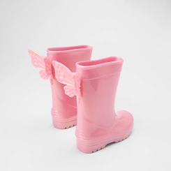 Galocha Bebê Infantil Gabrielinha Enfeite Borboleta Glitter Rosa