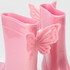 Galocha Bebê Infantil Gabrielinha Enfeite Borboleta Glitter Rosa