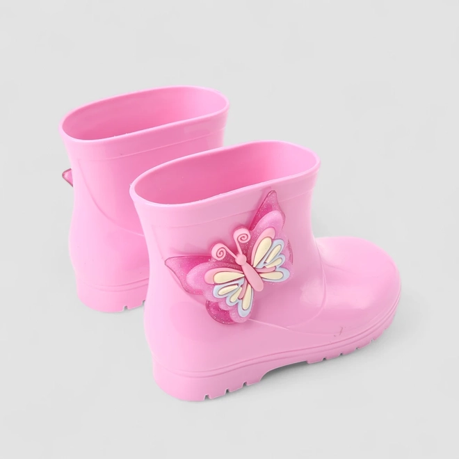 Galocha Infantil Gabrielinha Borboleta Verniz Rosa