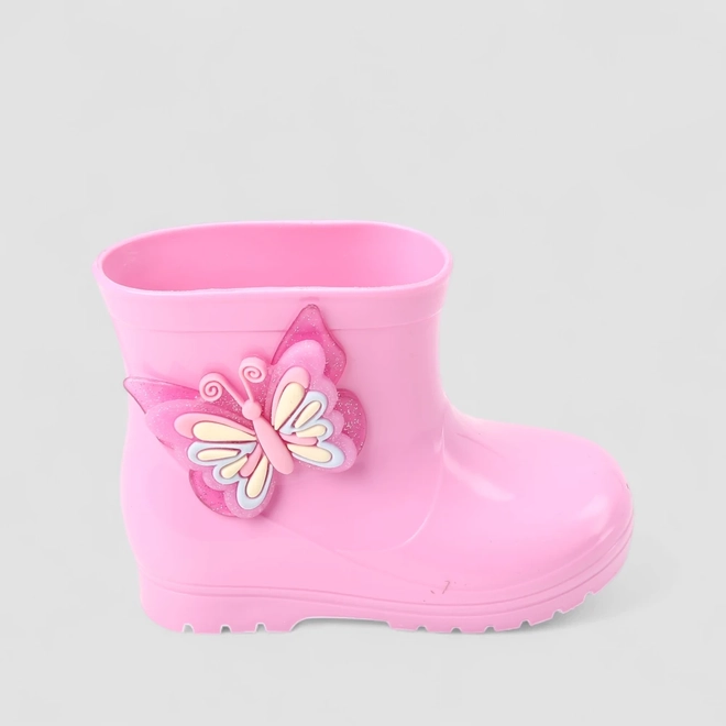 Galocha Infantil Gabrielinha Borboleta Verniz Rosa
