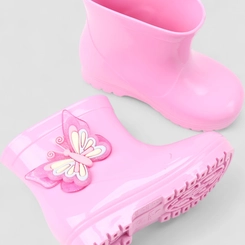 Galocha Infantil Gabrielinha Borboleta Verniz Rosa