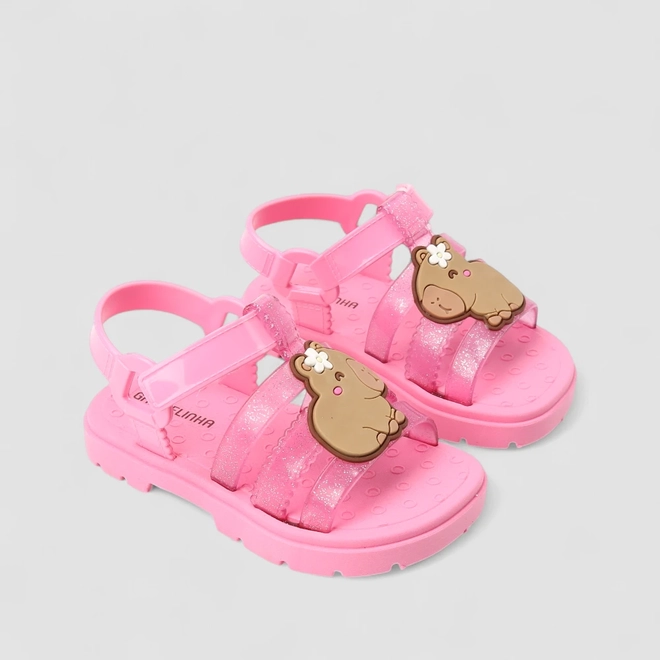 Sandália Aranha Infantil Gabrielinha Glitter Capirava Rosa