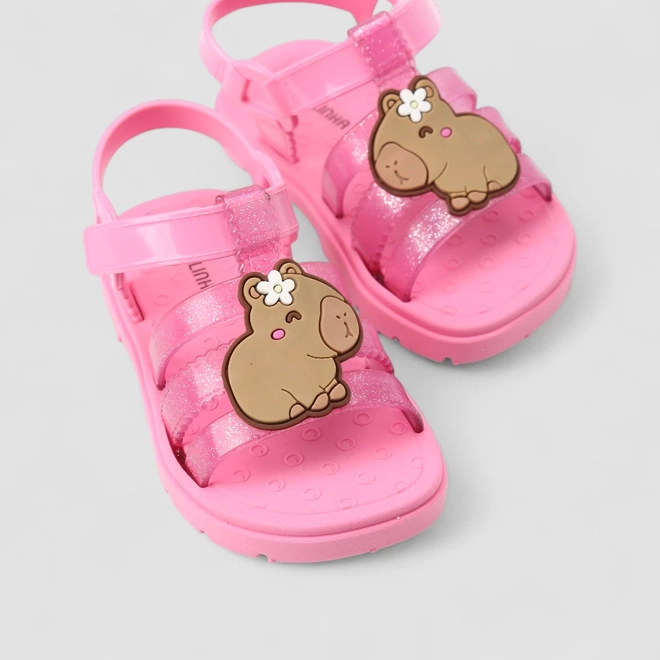 Sandália Aranha Infantil Gabrielinha Glitter Capirava Rosa