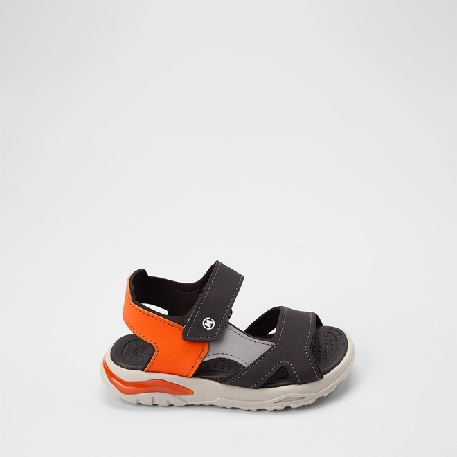 Sandália Sport Molekinho Infantil Preto & Laranja