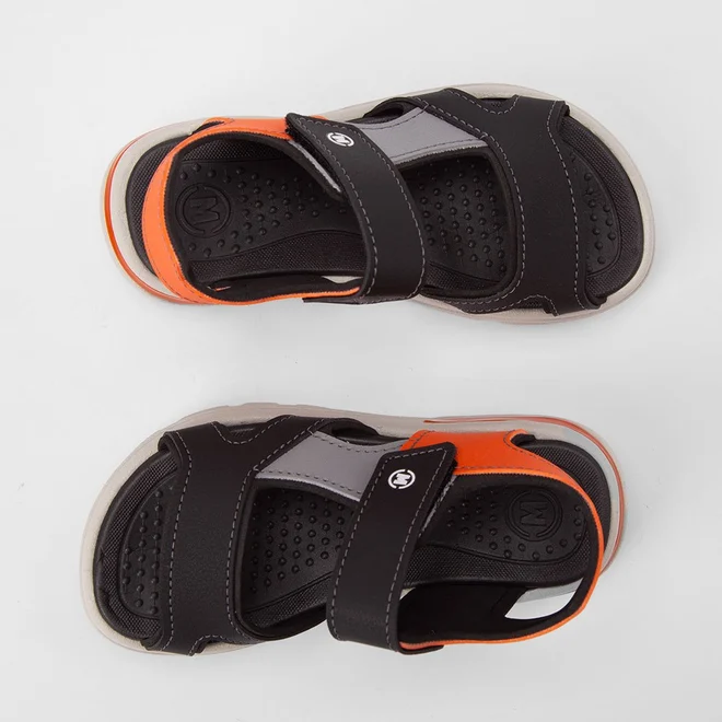 Sandália Sport Molekinho Infantil Preto & Laranja