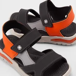 Sandália Sport Molekinho Infantil Preto & Laranja