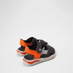 Sandália Sport Molekinho Infantil Preto & Laranja