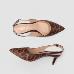 Scarpin Slingback Feminina Gabriela Animal Print Onça Multicolor