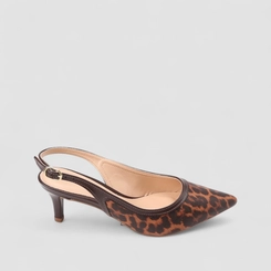 Scarpin Slingback Feminina Gabriela Animal Print Onça Multicolor