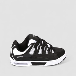Tênis Casual Masculino Nesk Mesh Recorte Preto & Branco