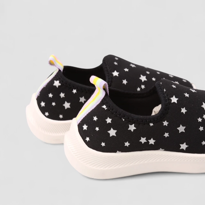 Slip On Infantil Vertus Calce Fácil Estrelas Preto