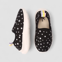 Slip On Infantil Vertus Calce Fácil Estrelas Preto
