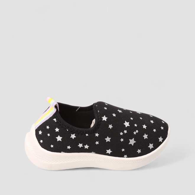 Slip On Infantil Vertus Calce Fácil Estrelas Preto