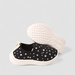 Slip On Infantil Vertus Calce Fácil Estrelas Preto