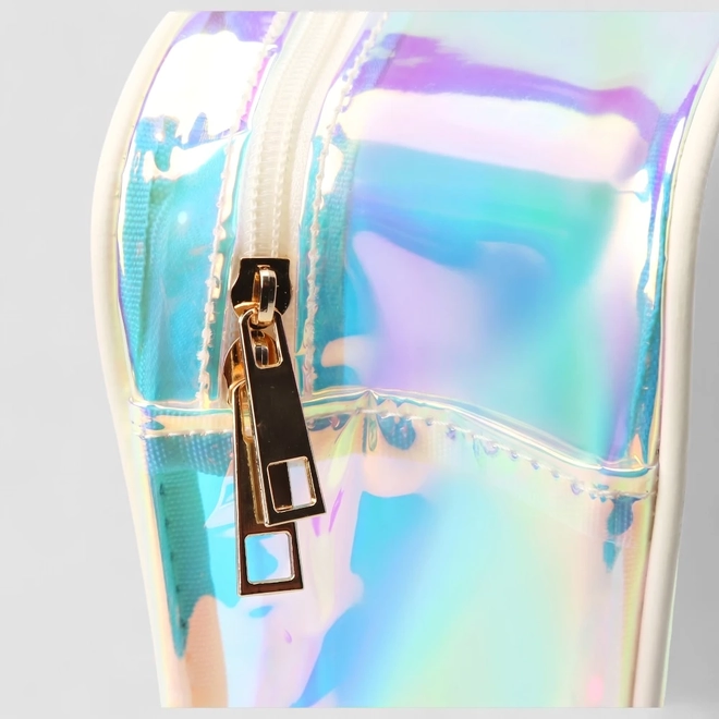 Necessaire Média Gabriela Transparente Holográfica