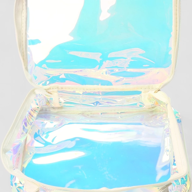Necessaire Média Gabriela Transparente Holográfica