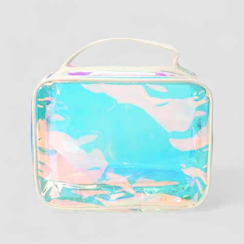 Necessaire Média Gabriela Transparente Holográfica