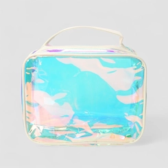 Necessaire Média Gabriela Transparente Holográfica