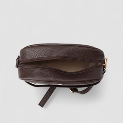 Bolsa Camera Bag Penélope Pequena Transversal Texturizada Marrom