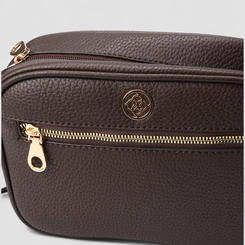 Bolsa Camera Bag Penélope Pequena Transversal Texturizada Marrom
