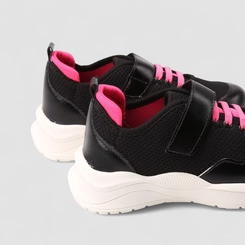 Tênis Casual Infantil Gabrielinha Com Cadarço Pink Preto