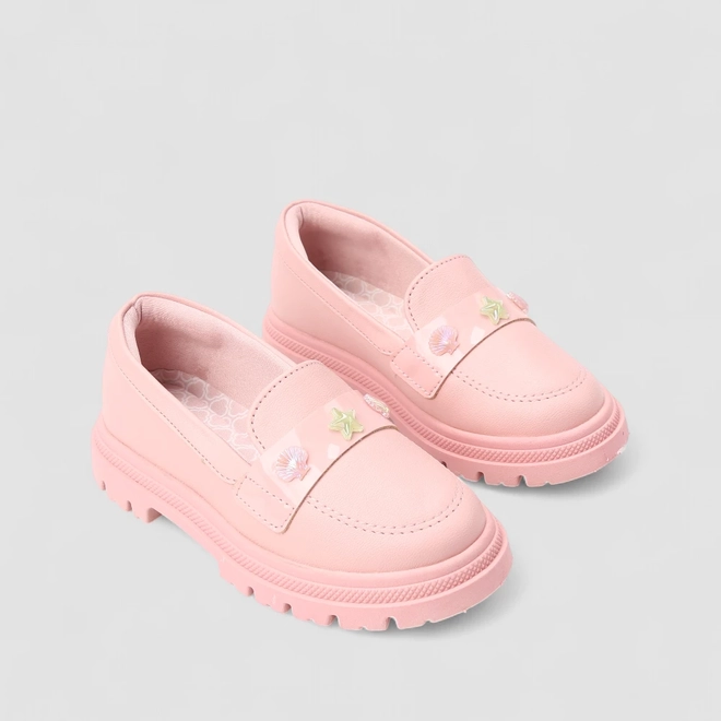 Mocassim Infantil Molekinha Tratorado Concha Estrela Rosa