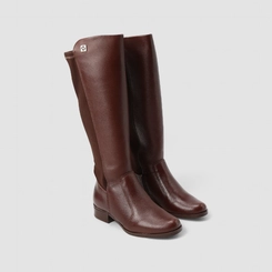 Bota Feminina Pegada Original Couro Cano Alto Marrom